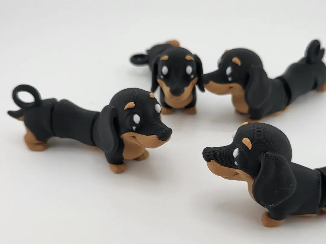 Articulated Dachshund Dog Keychain
