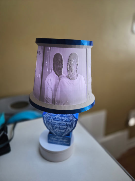 Memorial Lithophane Angel Wings Lamp Base Only