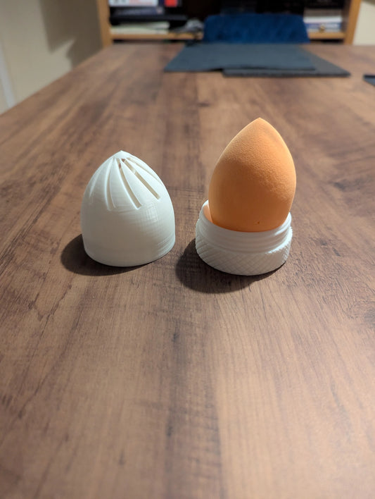 Egg Shaped Makeup Sponge Stand and Case