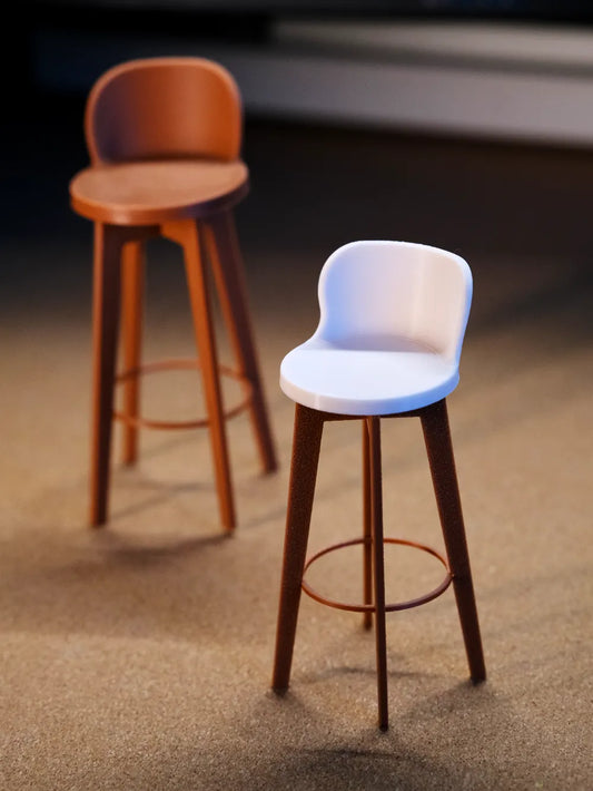1:12 Scale Bar Stool for Dolls (Pairs Well with Adjustable Bar Counter Set)
