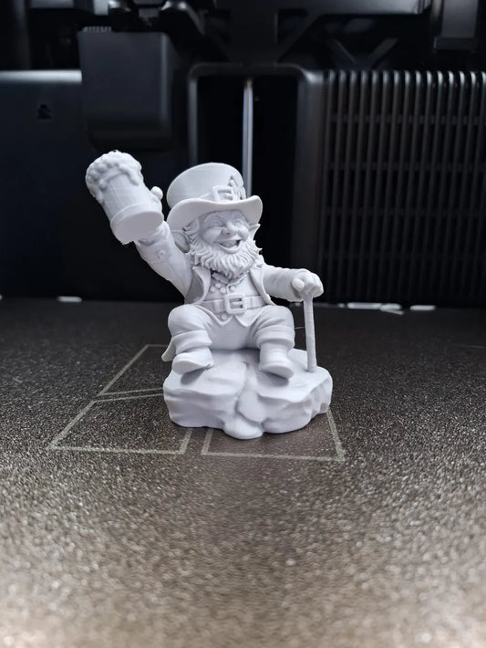 Cheerful Leprechaun on a Rock