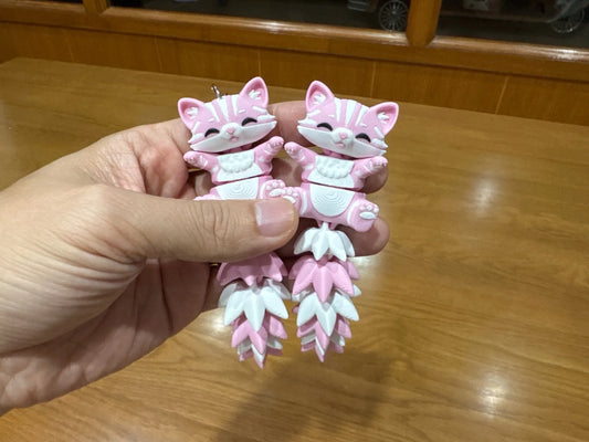 Fluffy Tail Cute Flexi Cat Toy / Keychain