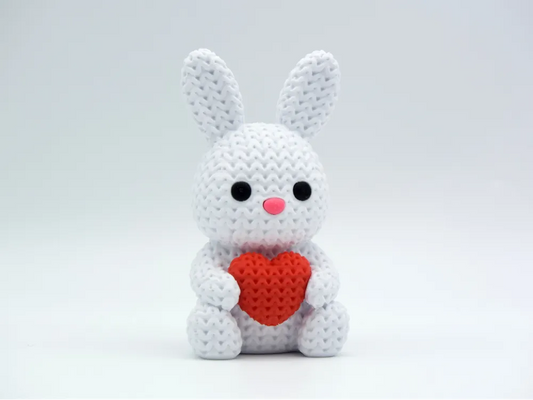 Knitted Bunny With Heart - Easter