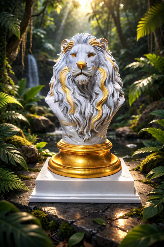 Lion Bust – Majestic Jungle King Sculpture