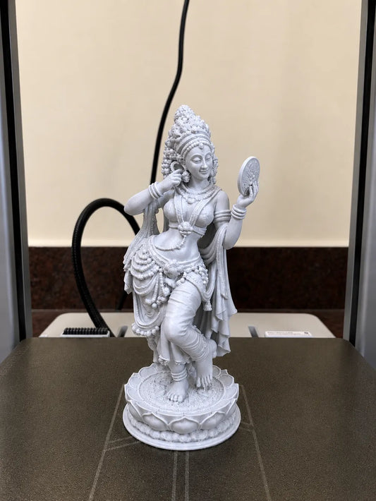 Lady with Mirror (Apsara)-Traditional Sculpture