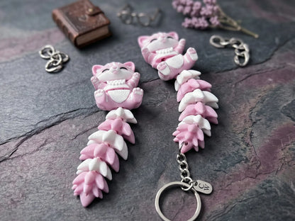 Fluffy Tail Cute Flexi Cat Toy / Keychain