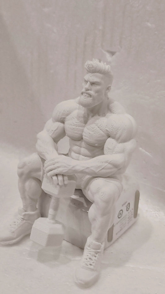 Giga Chad Monitor Sitter - Motivational Desk Buddy