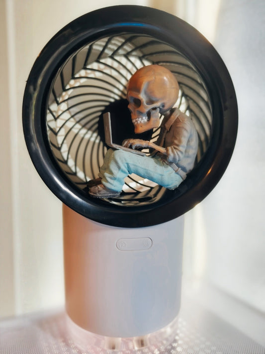 The Overworked Programmer - Skull Shelf Sitter