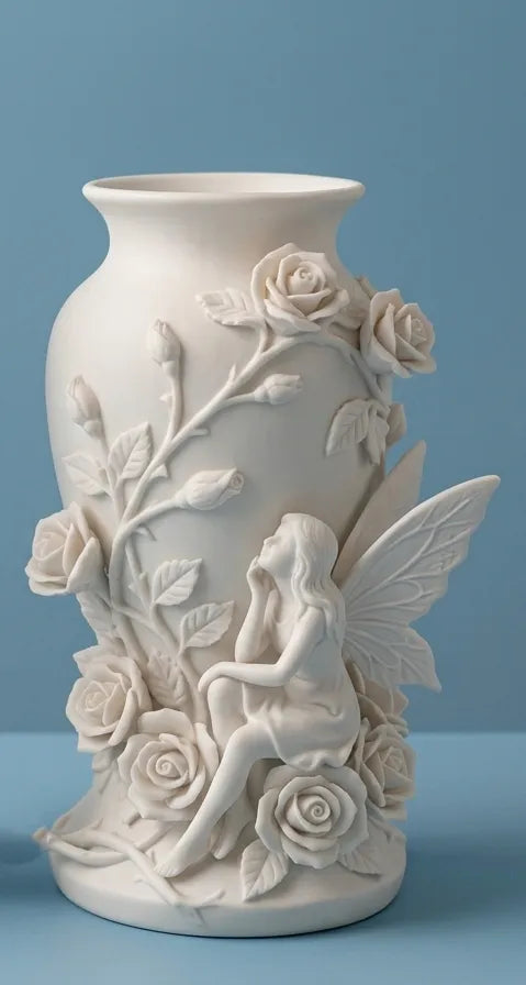 Enchanted Vase with Fairy and Roses