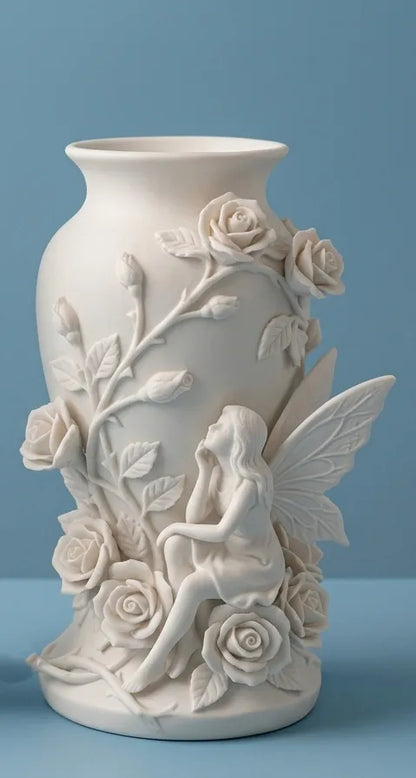 Enchanted Vase with Fairy and Roses