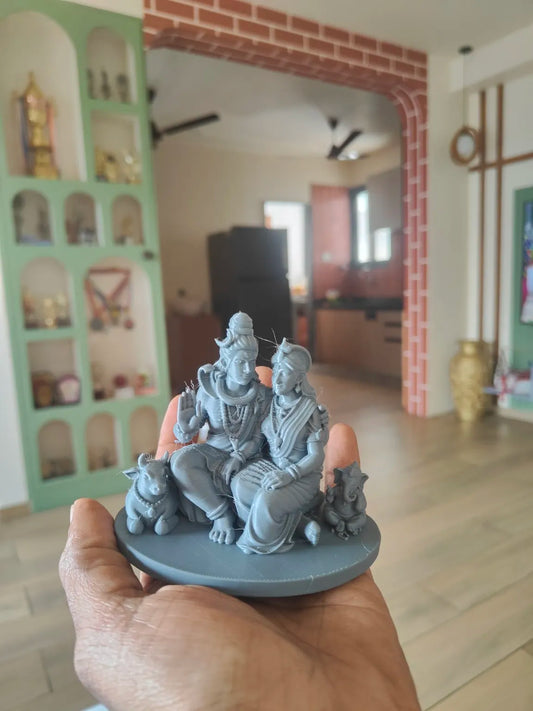 Shiv Parvati with Ganesha & Nandi