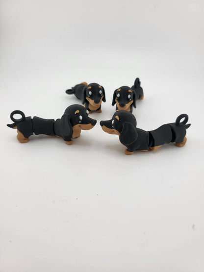 Articulated Dachshund Dog Keychain