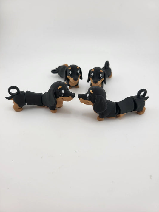 Articulated Dachshund Dog Keychain