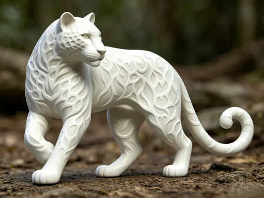 Spirit-Patterned Jaguar: Relief-Carved Figurine