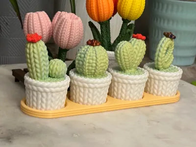 LOVE · Knitted Cactus Decor | Threaded Assembly | Support-Free Easy Print