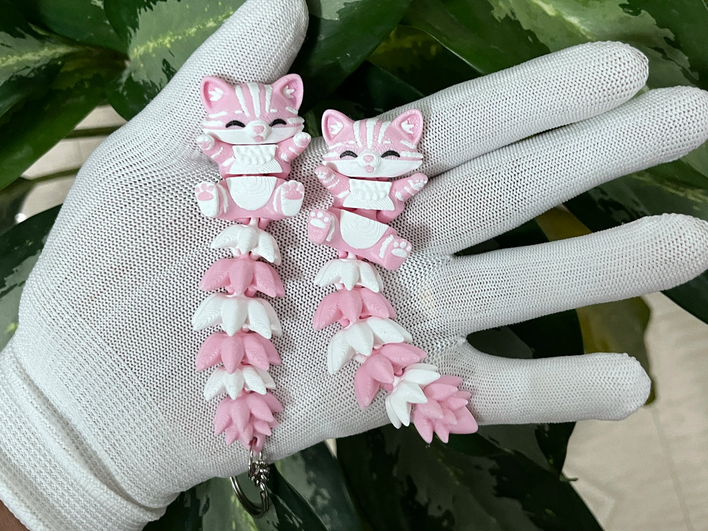 Fluffy Tail Cute Flexi Cat Toy / Keychain