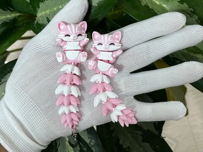 Fluffy Tail Cute Flexi Cat Toy / Keychain