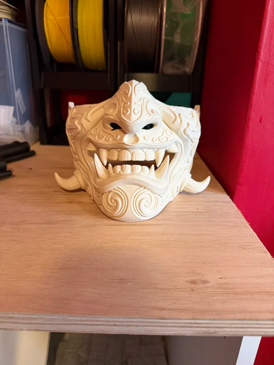 Half face Ornamental Oni mask (wearable)